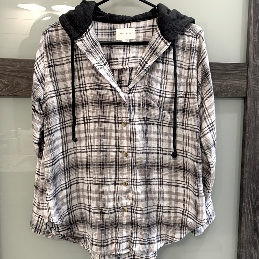 American Eagle Hooded Flannel